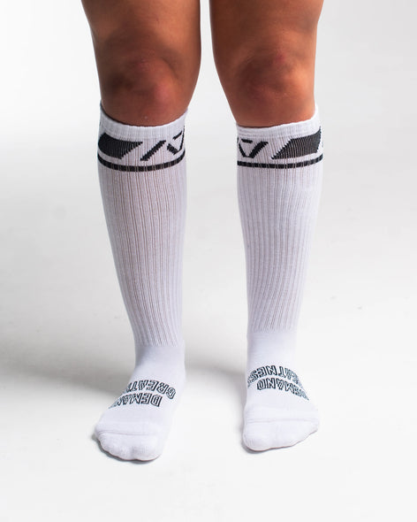 Deadlift Socks - DG23 Domino - White